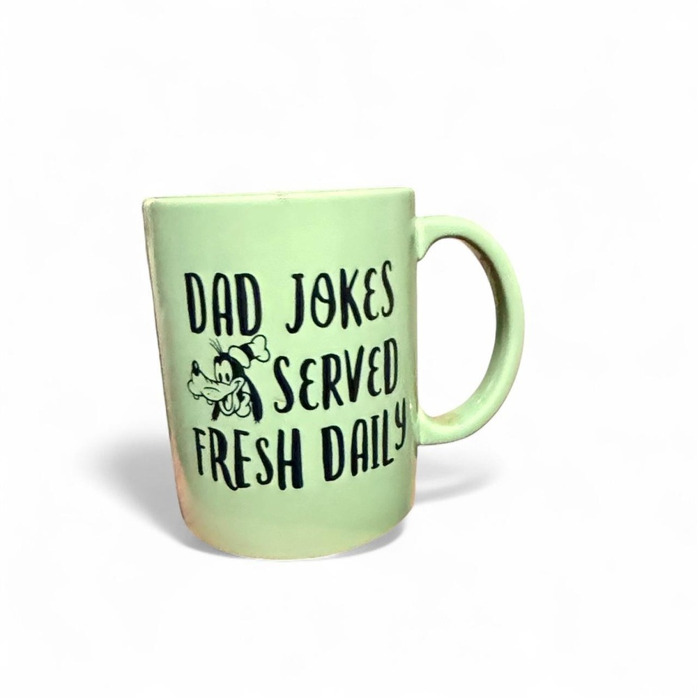 Disney Goofy Dad Jokes Served Fresh Daily green mug